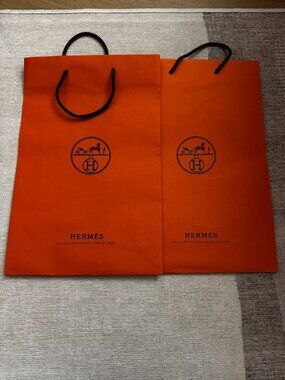 Hermes Large Orange Paper Bag